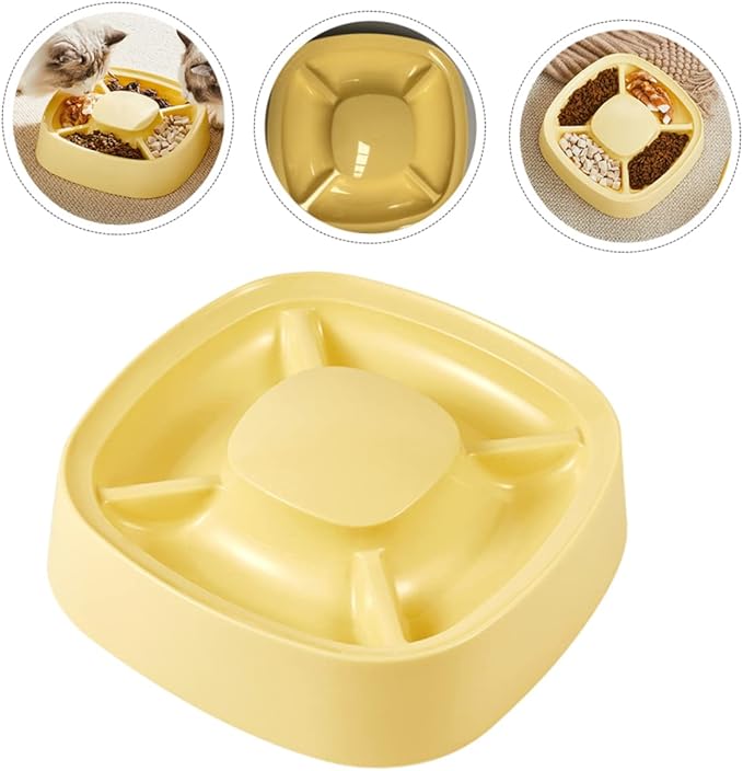ORFOFE Cat Food Bowl Multifunctional Pet Feeder for Dogs and Cats Divided Design for Slow Feeding Easy Multiple Pets