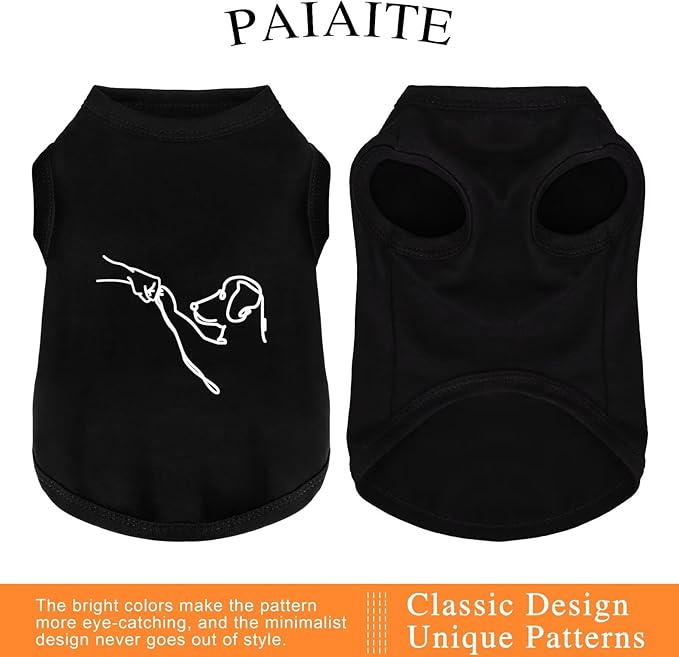 Discover Cozy Cotton Canine Wear: Lightweight, Breathable and Soft, Dog Shirt Vest with Eye-Catching Graphics(HIGH Five), Keeping Your Furry Friend Warm and Comfy! Black XS