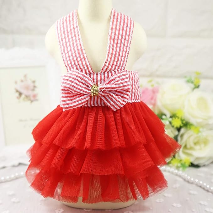 Dog Dresses for Small Dogs Girl Pack Dogs Dress Female Yorkie Apparel Christmas Puppy Clothes Extra Small Puppy Outfit XS