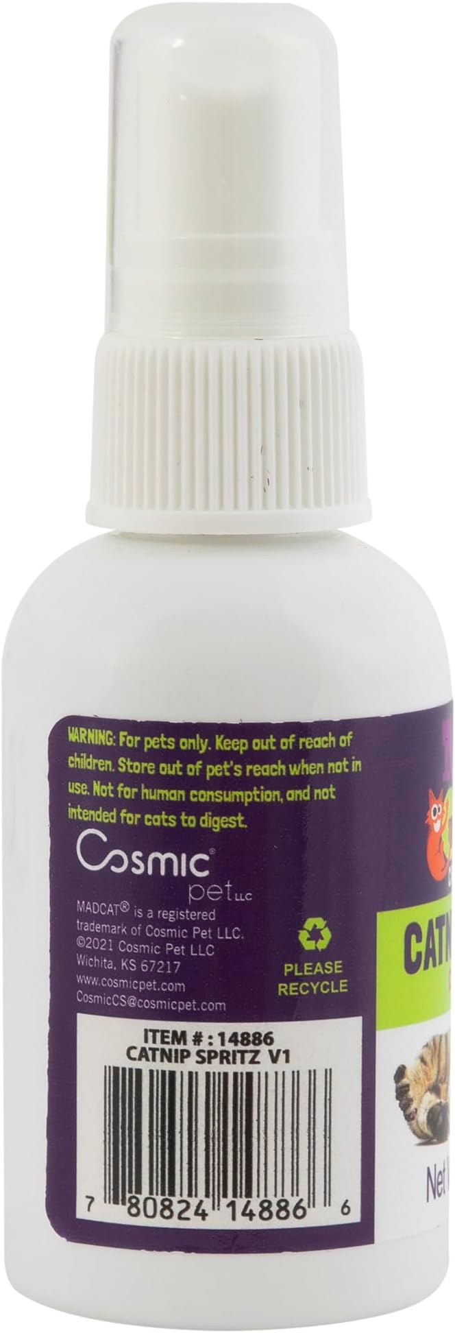 Mad Cat Frisky Spritz Safe Dye-Free Non- Toxic Pure North American Catnip Spray, 2 fl oz (59 g)