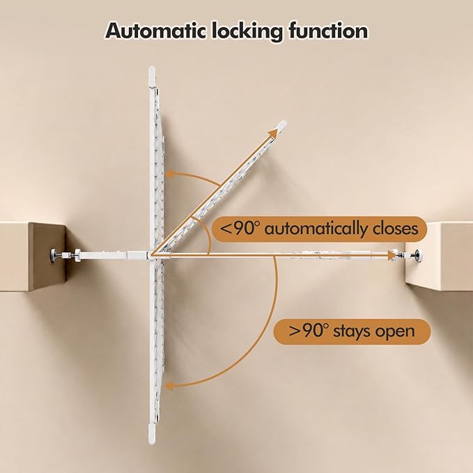 51-inch Extra Tall cat Door，Suitable for Stairs and doorways, Pressure-Mounted or Screw-Mounted, fits Widths of 31.5-42.5 inches, self-Closing, Extra Tall Design, Suitable for Cats and Dogs, White