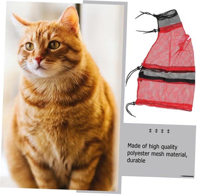 Cat Bathing Grooming Bag, Anti-Scratch & Bite Resistant Restraint Bag for Cats, Adjustable Soft Mesh Washing Bag for Nail Trimming, Ear Cleaning & Bathing