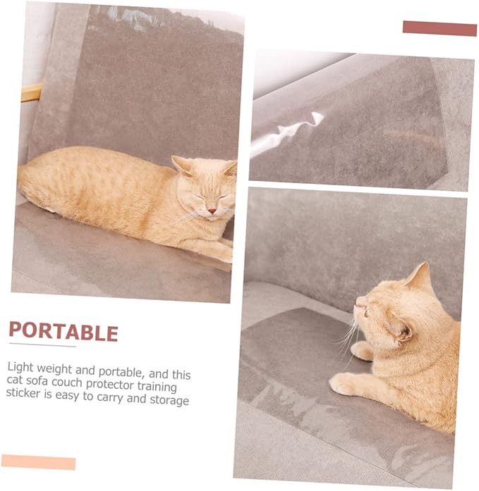 Kisangel 5pcs Cat Scratching Furniture Protector Patches Flexible Couch Covers to Prevent Cat Damage Easy to Cut and Apply for Sofas Chairs and Beds and Non-Sticky Design