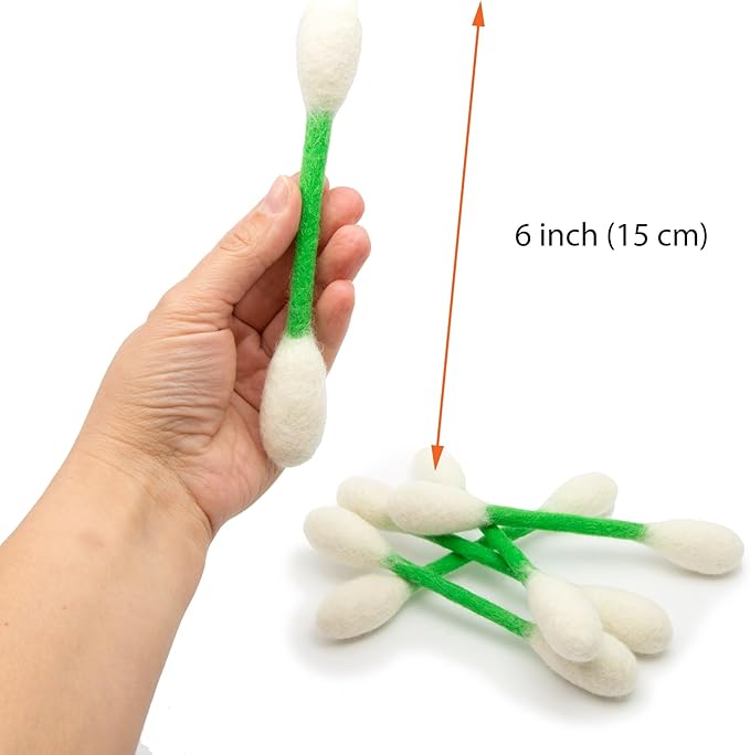 Glaciart One Swabs Cat Toys with Catnip - 6 Pk | Durable for Chew, Cute Cat Toys Interactive Kitty for Boredom, Exercise, & Play | Filled w/Organic Catnip for Anxiety & as Digestive Aid | Gift Idea
