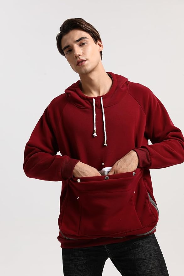 Unisex Cat Pouch Hoodie Long Sleeve Kitten Puppy Holder Hoodies Front Large Pouch Pet Carrier Sweatshirt