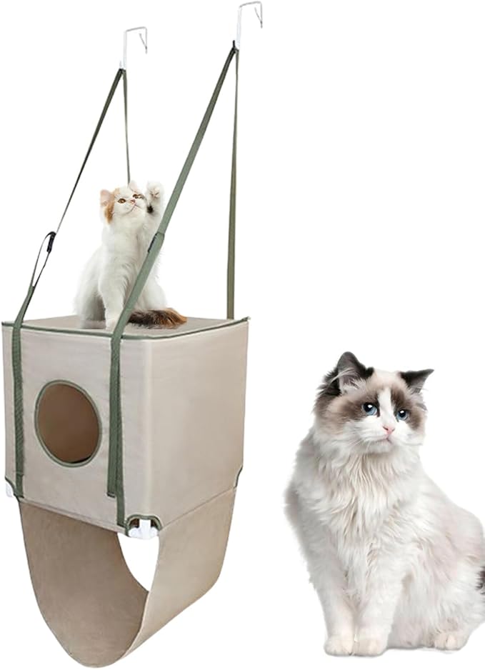 Cat Hammock,Double Layer Pet Kitten Furniture | Cat Hammock for Door,for Indoor Lounging Playing Snuggling Climbing Nesting Sleeping