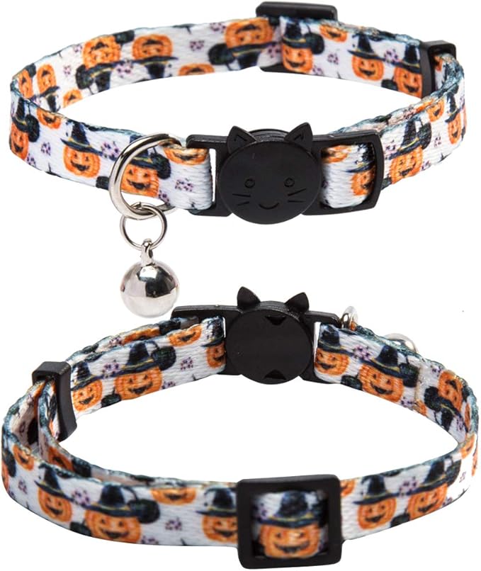 3 Pack Halloween Cat Collar with Bell Breakaway Adjustable