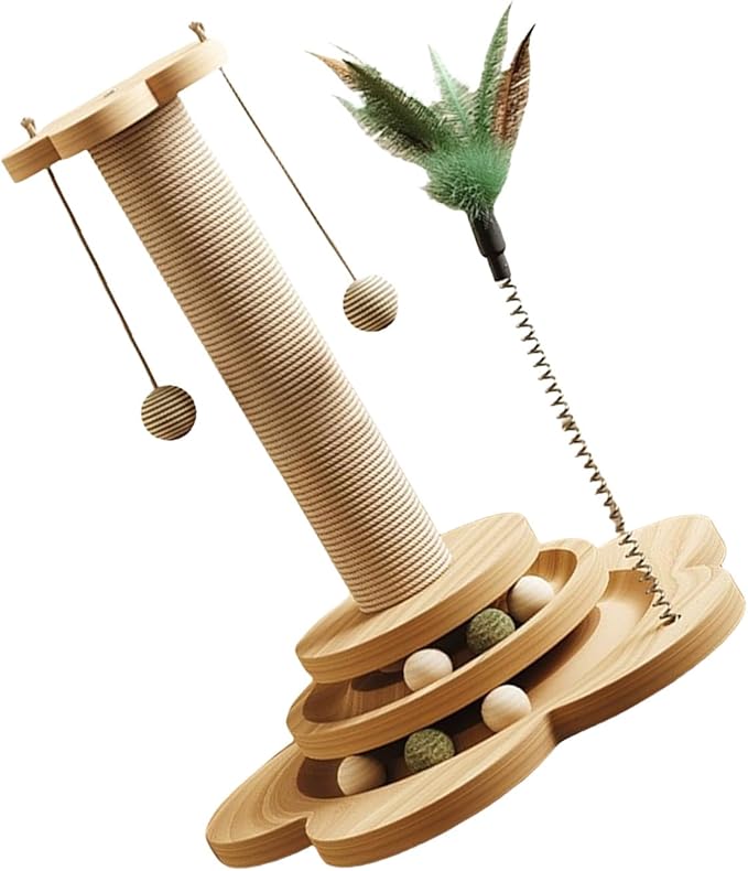 Kitten Furniture Bed Post Kitten Scratcher Toy for Pet Indoor Play Scratcher Sisal Scratch