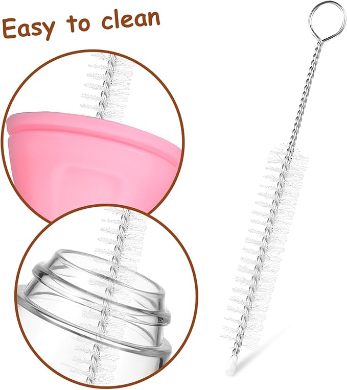 Pet Nursing Bottle for Kittens Puppies Feeding Bottles with Replaceable Nipples Cleaning Brush Safe Ergonomic Design Measurement Marks