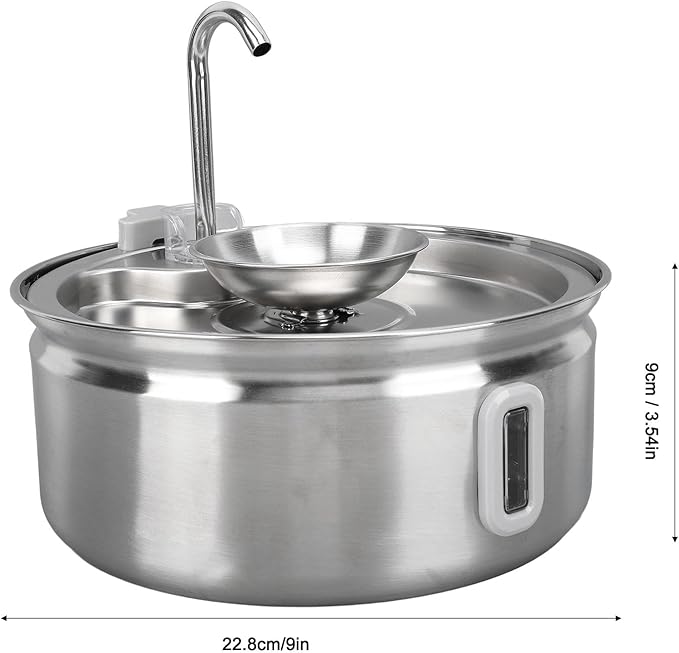 Fountains Design Provide Clean Water Corrode Stainless Steel Pet Drinking Dispenser for Multiple Pets 3.2L Cat Water Fountain Automatic Circulation