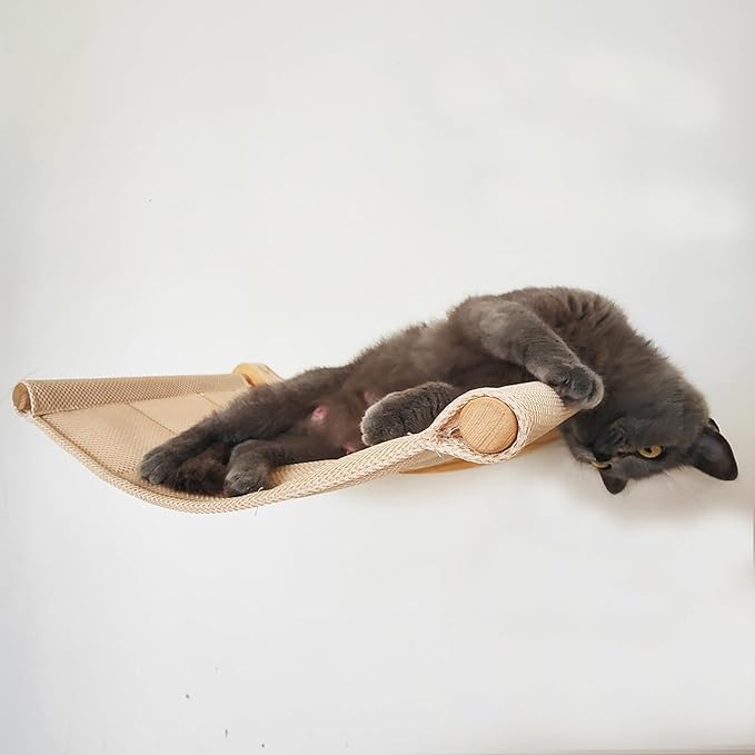 Cat Wall Furniture, Cat Wall Steps with Hemp Rope Covered, Cat Wall Stairs, Wall Mounted Cat Hammock, Cat Shelves for Sleeping, Climbing and Lounging (Color : Breathable cat Bed)
