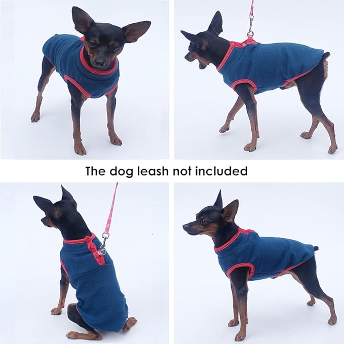 Dog Fleece Sweater, Soft Dog Vest Apparel Sleeveless Puppy Winter Cold Weather Clothes Doggie Jacket Pullover for Small Medium Dogs and Cats (X-Large, Blue)