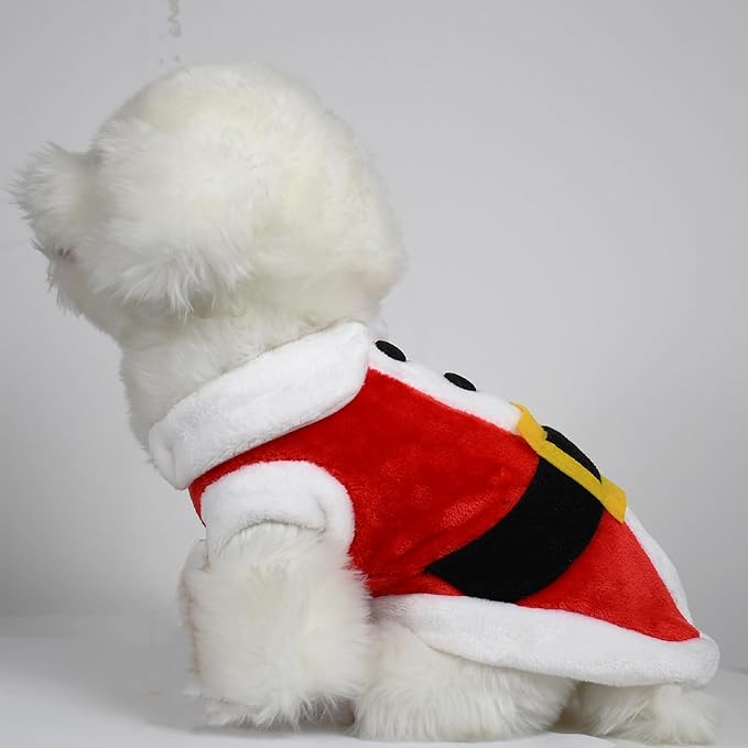 Santa Dog Costume Christmas Pet Clothes Animal Fleece Warm Outfits Clothes Winter Coat Clothes for Dog Pet Clothing Chihuahua Yorkshire Poodle (M Size)