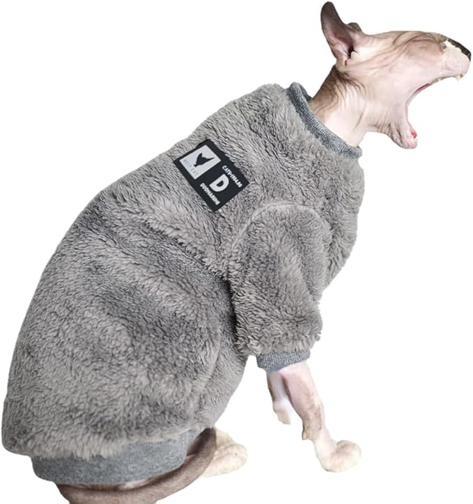 Warm Pet Sweater Sphynx Cat Clothes Fashion Soft Cat Apparel Comfort Thickened Winter Sphinx Hairless Cat Clothes (XL)