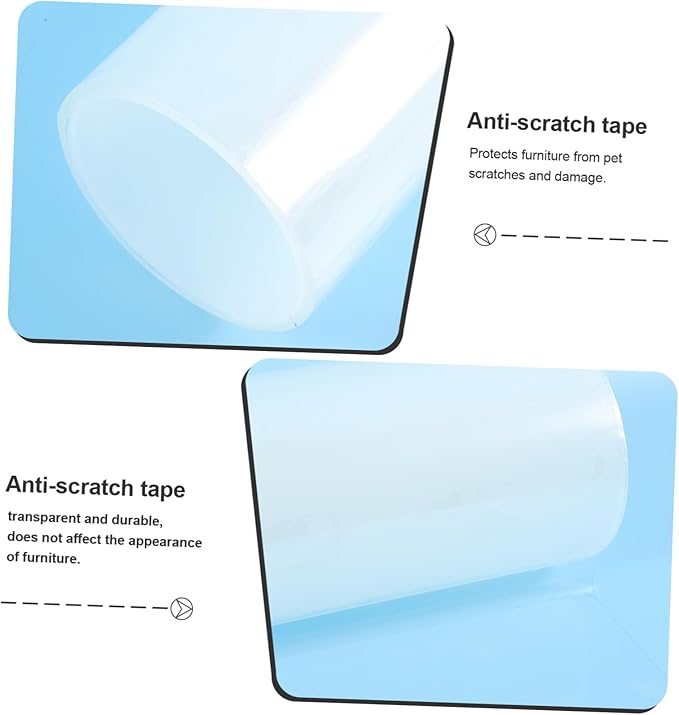 Gatuida 1roll Cat Scratch Protector Tape Transparent Heavy-Duty Adhesive for Furniture Easy to Cut Safe for Pets and Humans for Sofas and Beds
