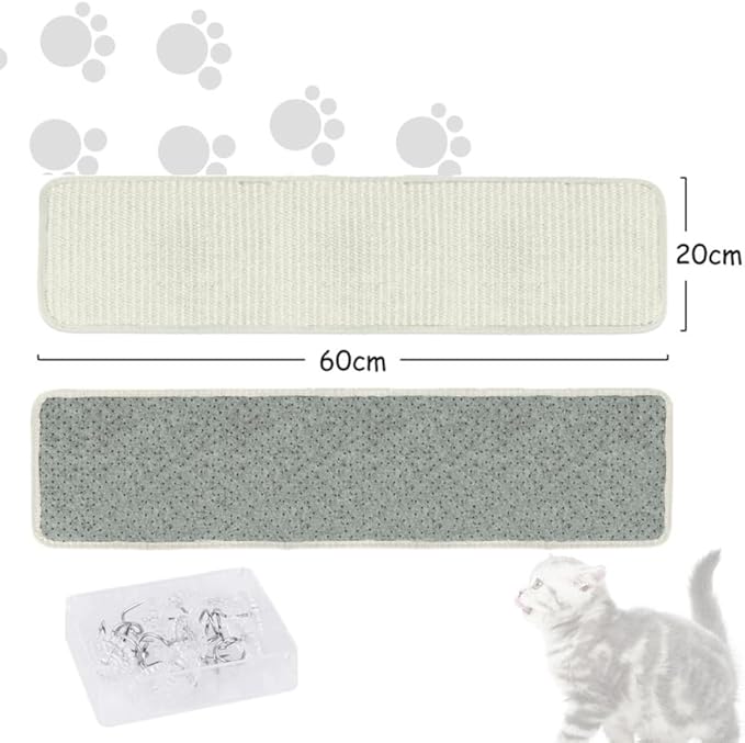Natural Sisal Cat Scratching Pad Cat Scratch Furniture Protector Cat Scratcher Mat Sofa Bed Corner Protector Anti-Slip Cat Scratch Pads for Grinding Claws, Post Tree Ramp Cardboard Replacement