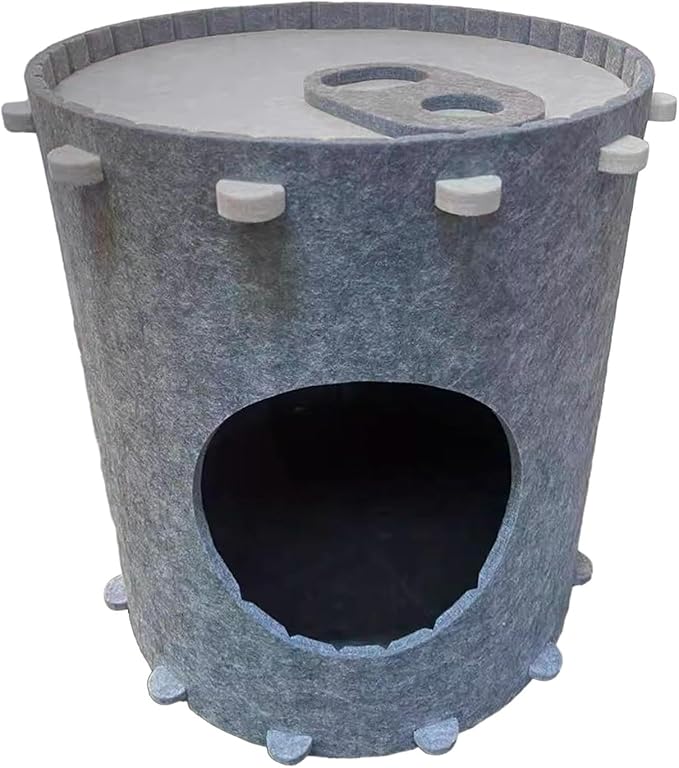 Simhoa Cat House for Indoor Cat, Covered Cat Bed & Furniture with Scratch Pad, Foldable Cat Hideaway for Cats and Small Pets