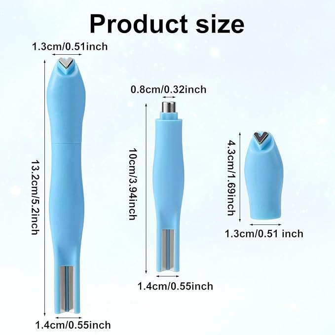 3 in 1 Cat Eye Nail Magnet, Multifunctional Magnet Nails Art Design Tools, Cat Eye Gel Polish Magnetic Pen Line & Heart Shaped Round Accessories for Home DIY Salon Studio (Blue)