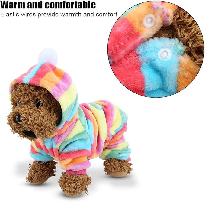 Zerodis Pet Dog Cat Warm Pajamas Clothes Autumn Winter Pet Hoodies Doggy Fashion Jumpsuit Apparel for Small Dogs(XS)