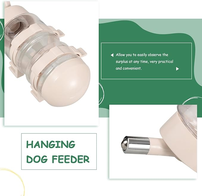 Happyyami Stainless Steel Pet Feeder Dispenser for Dogs Cats 400ml Hanging Water Bottle Portable Pet Watering System Spout