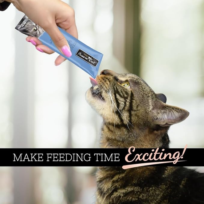Variety Pack for Fussie-Cat-Puree Lickable Cat Treats 8 Flavors: Oceanfish & Salmon, Mackerel, Oceanfish, Mackerel & Beef, Sardine, Tuna, Chicken & Liver, Chicken & Beef (0.5-oz/Tube, 32 Tubes Total)
