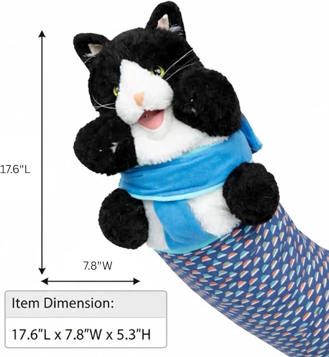 Cat Wrestling Glove Puppet – Interactive Hand Glove with Protective Sleeve, Durable Enrichment Toy for Cats & Kittens, Safe Boredom Relief