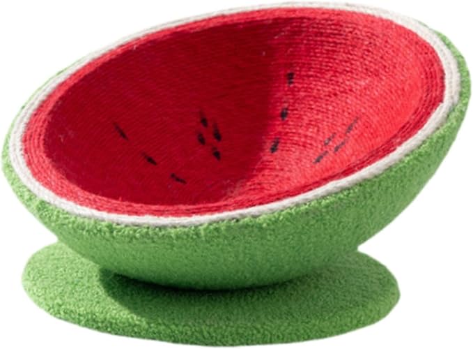Cat Scratcher Bed Watermelon Cat Nest Furniture Protector Kitten Sleeping Nest Lounge Bed Cats Grinding Claws Indoor Outdoor, L with Base