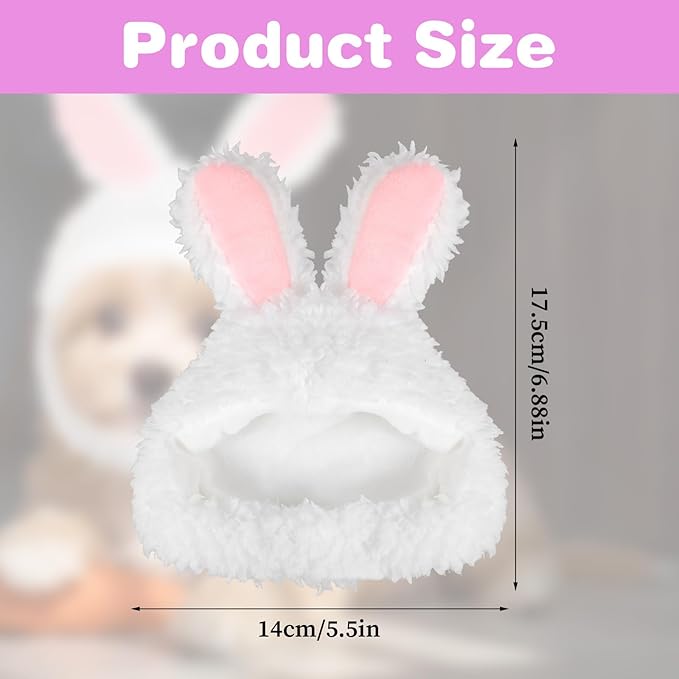 Cat Easter Bunny Ears Small Dogs Easter Rabbit Ear Costume Pet Cats Bunnys Rabbit Hat with Ear Pet Accessory Bunny Ears for Cats Cute Headwear Easters Pets Party Costume for Cat Puppy