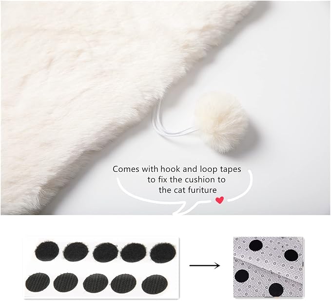 SHENGOCASE 2-Pack 12" Round Faux Rabbit Fur Cat Dog Bed Cushion Pad Mat, Cat Tree Tower Replacement Cushion Pad for Window Perch, Carrier House Cage Crate Kennel Furniture