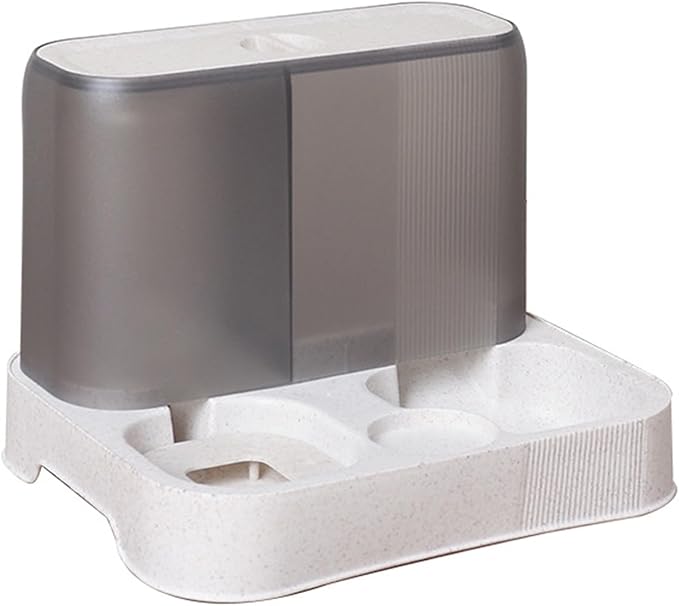 Dual Bowl Cat Feeder, Moderate Capacity, Removable for Easy Cleaning, Elegant Home Decor, Dining Environment, Meets All Day Feeding and Watering Needs (White)