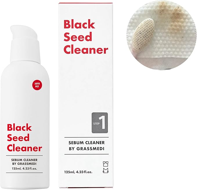 JAYU PET Black Seed Cleaner - Cat Chin Acne Treatment, Non-Toxic Hypoallergenic Cleanser, Cat Acne Chin Treatment, Remove Cat Chin Blackheads, Improves Skin Health 4.3 fl.oz (125ml)