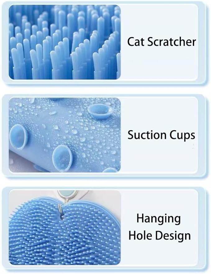 Wall Cat Scratcher, Silicone Cat Scratching Pad for Indoor Cats, Reusable Scratching Pad with Strong Suction Cups, Cat Scratching Wall Pad for Furniture Protection, Sofa Bed Scratch Mat
