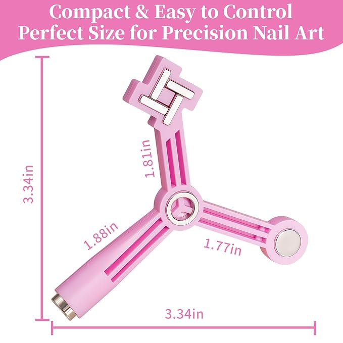 4 in 1 Nail Magnet, Cat Eye Gel Nail Polish Magnet for Nails, Compact Magnetic Nail Tool for French, Star & Cat Eye Designs, Strong Magnet Easy to Control for DIY Home & Nail Salon (HJ-NAT295-Pink)