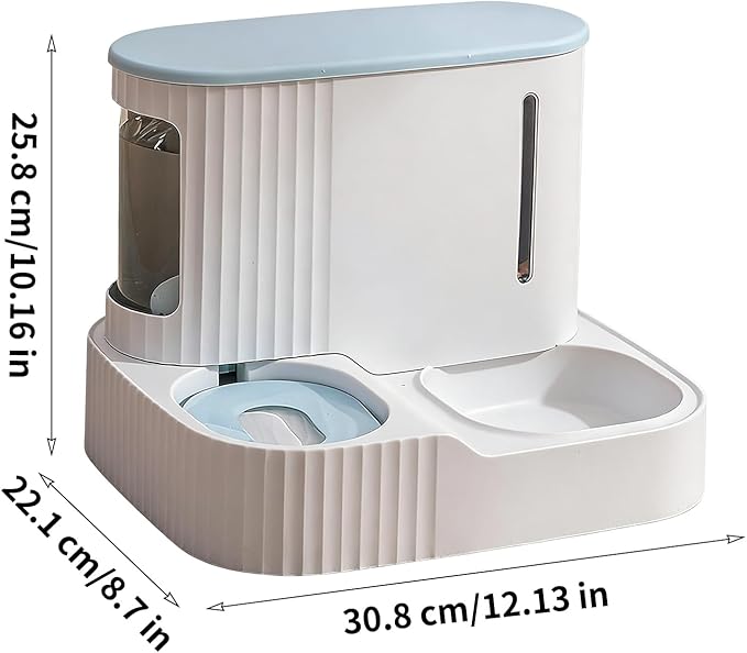 Automatic Cat Feeder and Water | 2 in 1 Puppy Water Feeder - 3L Detachable Automatic Cat Food Dispenser,for Kitten Puppy Home Indoor Vacation Feeding Watering