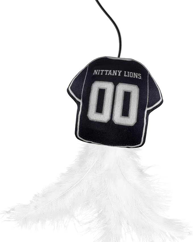NCAA Penn State Nittany Lions Team Jersey Wand with CAT NIP, Cat Toy Jersey Shaped Plush Teaser Toy for Cats & Kittens - Interactive Pet Toy for Play & Exercise