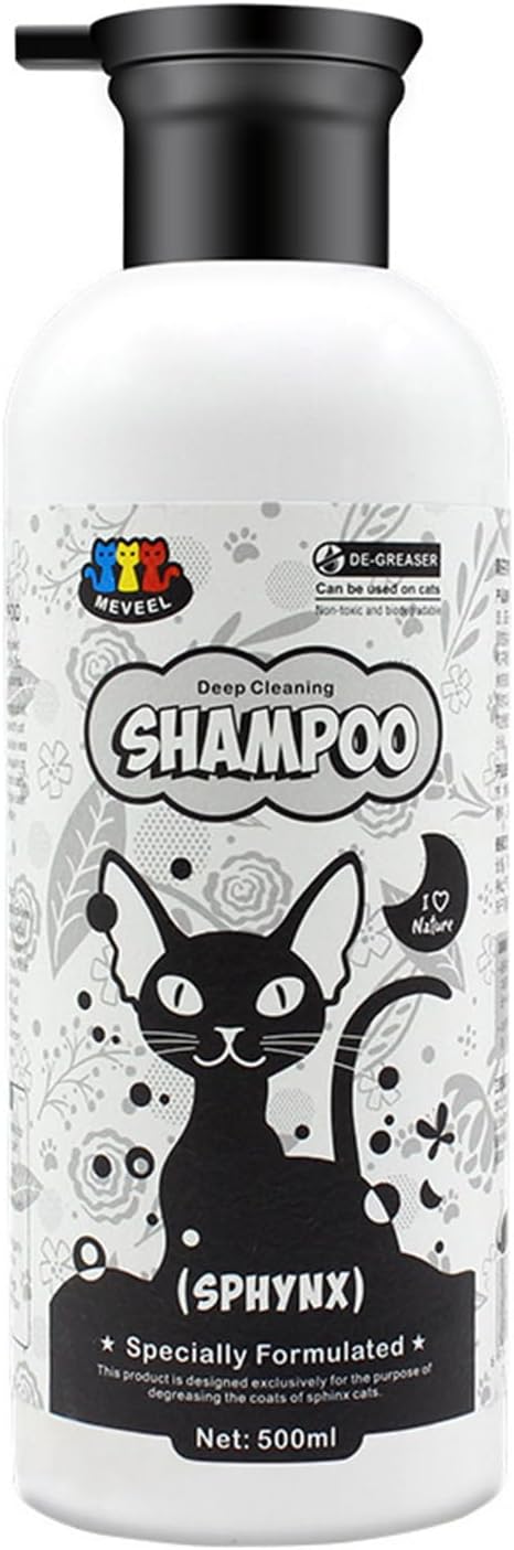 Kitten Shampoo Oil Control (500ml) for Sphinx Cats Oil Control Soothing Shampoo for Sphinx Hairless Cats Pet Supplies for Dogs