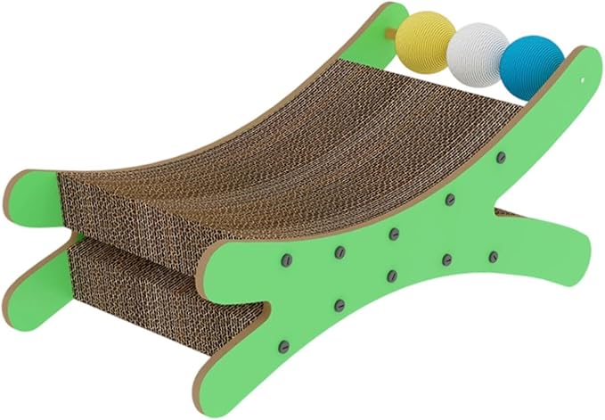 Cat Couch Scratcher Scratching Pad Modern Pet Furniture Cardboard Scratching Nest Cat Bed for Resting Playing Sleeping- Green