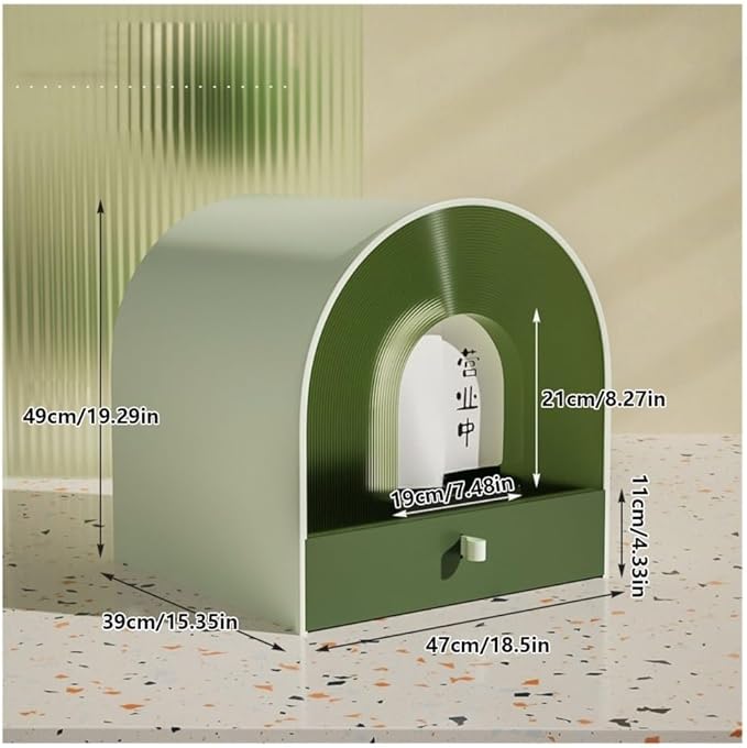 Pet Supplies, Enclosed Cat Litter Box with Hood & Scoop, Large Space Drawer Tray