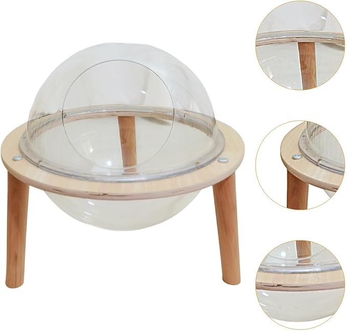 Space Capsule Cat Bed Indoor Cat Hammock Condo House Transparent Acrylic Sphere 11.81inch Small Pet Furniture