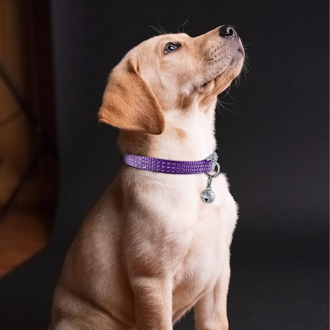 CAMAL Reflective Cat Collar with Name Tag, Personalized Cats Collar Breakaway with Bell, Customized Cat Collars Adjustable for Girls & Boys