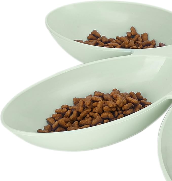 Multipurpose Cat Food Bowl Cat Food Bowl Flower Petals Shaped Cat Water Bowls Non Slip Food‑Grade Flower Petals Shaped 6 Grids Pet Feeding Bowl for Food and Water (Green)