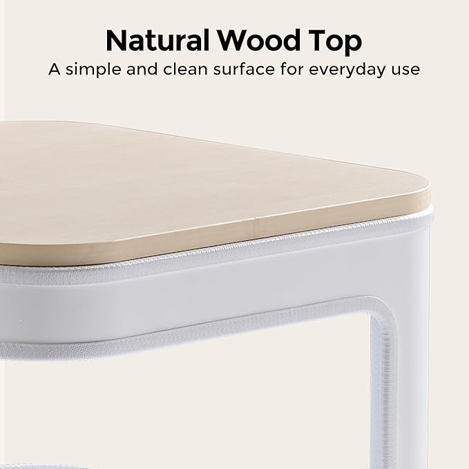 EUREKA ERGONOMIC Side Table Cat Beds, Square End Table with Cat House, Metal Nightstand with 3 Tier Storage, Modern Side Table End Beside Table for Living Room Bedroom Indoor, Easy Assembly, White