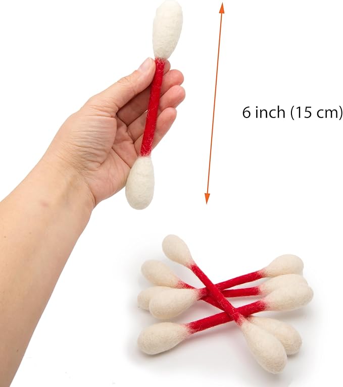 Glaciart One Swabs Cat Toys with Catnip - 6 Pk | Durable for Chew, Cute Cat Toys Interactive Kitty for Boredom, Exercise, & Play | Filled w/Organic Catnip for Anxiety & as Digestive Aid | Gift Idea