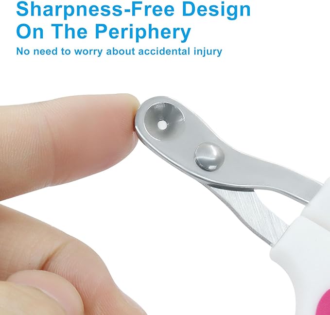 Cat Nail Clippers, Pet Nail Clippers, Cat Claw Trimmers, Suitable for Small Animals Such as Birds, Bearded Dragon, Hamsters, Rabbits, Hedgehogs, Ferrets, Chinchillas, Guinea Pigs (Dark Pink)