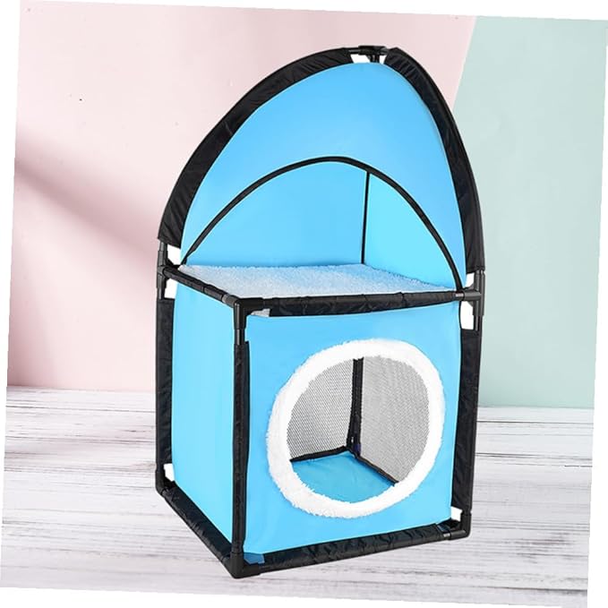 Double Cat Tree Furniture with Tunnel Design Enclosed Playpen for Cats Cat Bed for Multiple Cats Scratch Pad for Furniture Protection