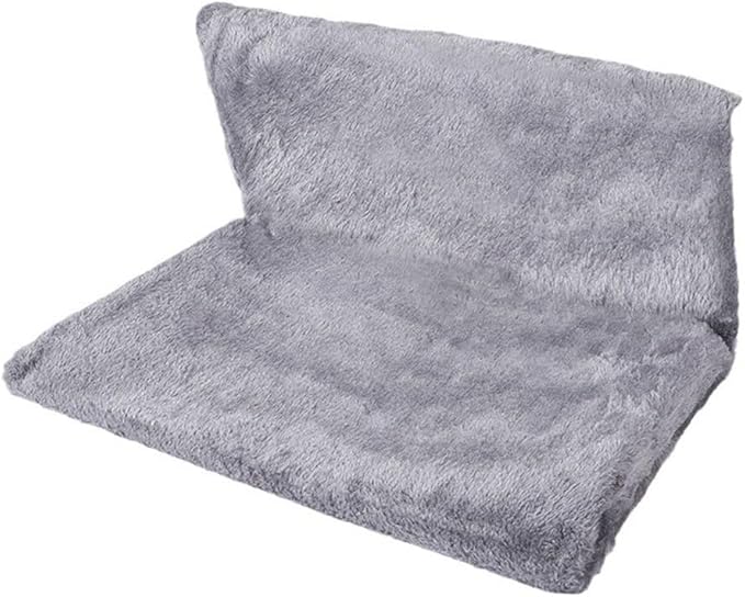FABULETTA Hanging Radiator Pet Bed with Plush Villus Cradle for Cats and Small Animals, Foldable Metal Frame, Machine Washable Cover, Beige(Gray)
