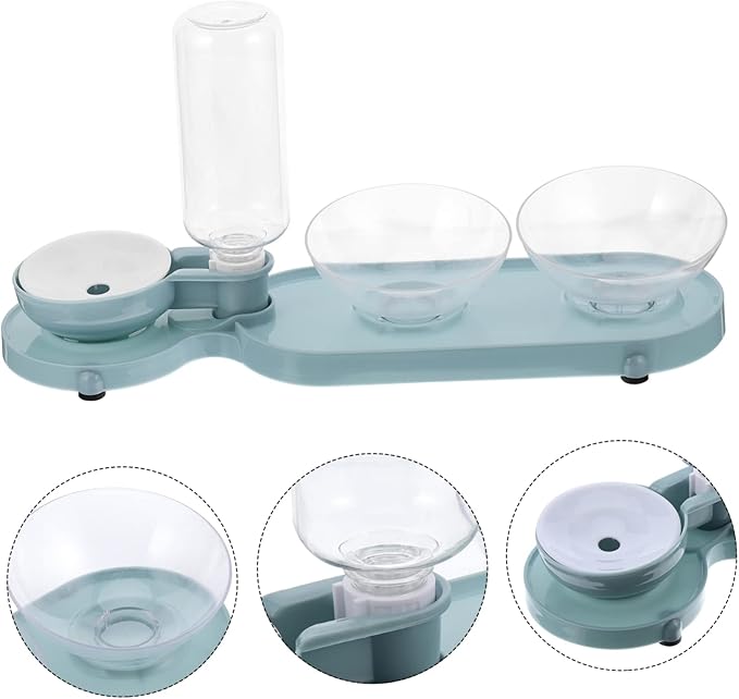Automatic Pet Feeder Tilt Bowls and Water Bottle Food-Grade Dual-use Design for Cats Easy to Capacity