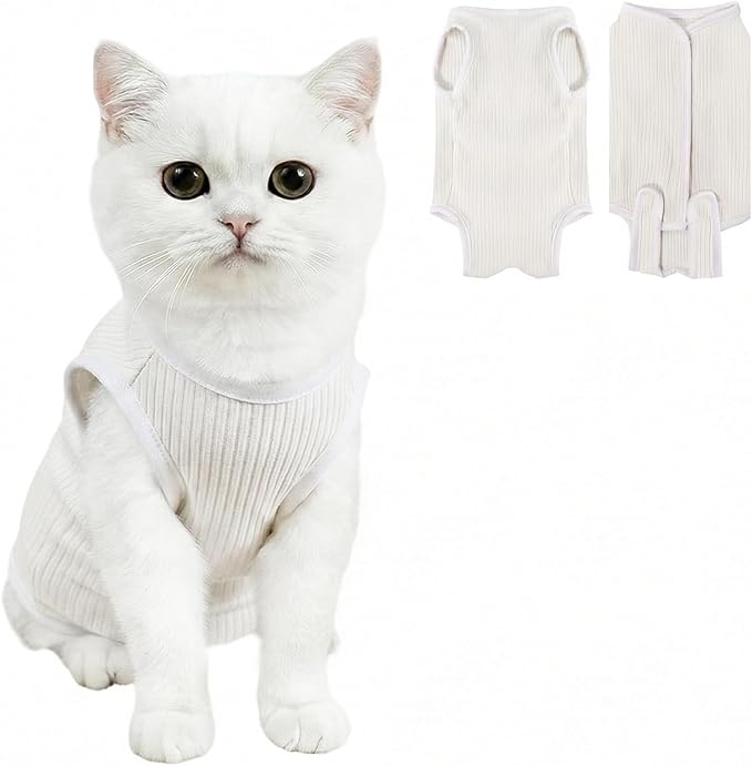 Coppthinktu Cat Recovery Suit Cat Onesie, Breathable Anti-Licking Cat Surgery Recovery Suit Female, Kitten Spay Recovery Suit for Cats After Surgery, Cats Surgical Body Suits for Abdominal Wounds