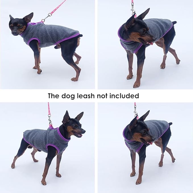Dog Fleece Sweater, Soft Dog Vest Apparel Sleeveless Puppy Winter Cold Weather Clothes Doggie Jacket Pullover for Small Medium Dogs and Cats(Grey,M)