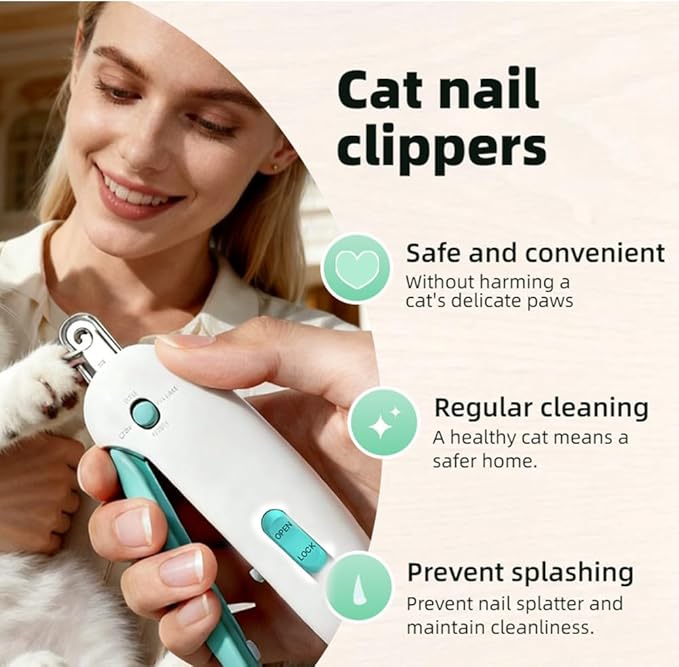 Clipper Cat Nail with Adjustable 3-Size Trimming Hole & Hidden Nail File Safe No-Mess Trimmer with Adjustable Round Hole (1–3.5 mm) for Kittens, Cats & Small Pets | Easy Home Grooming (Pink)